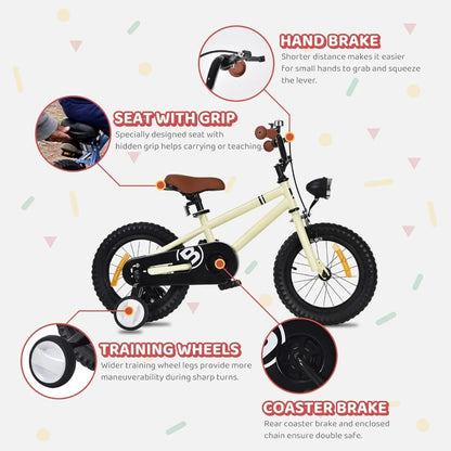 18-inch Kids Bicycle with Headlight &amp; Training Wheels childrensterritory