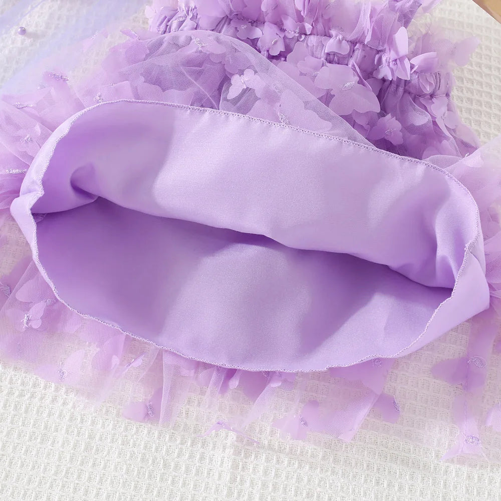 Baby Girls Butterfly Embellished Sweet Princess Dresses