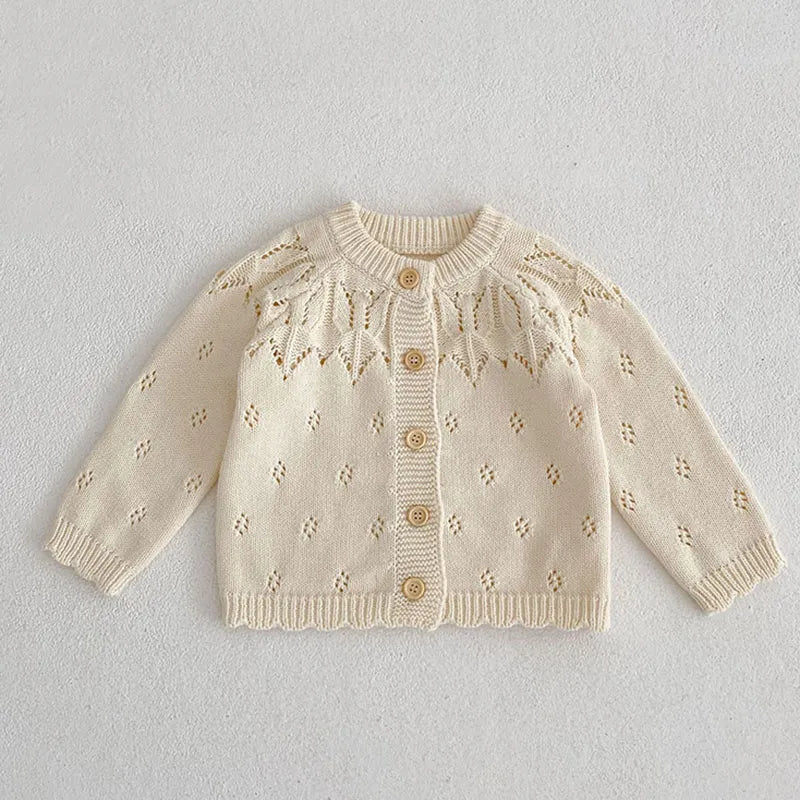 Baby Girls Long Sleeve Embroider Knit Cardigan childrensterritory