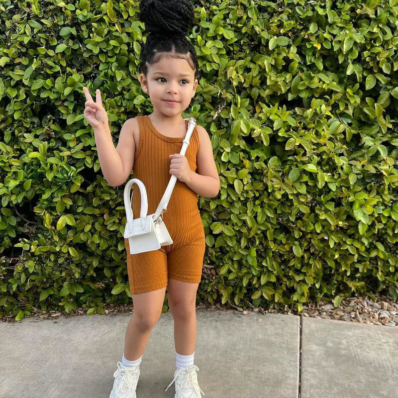 Little Girl Sleeveless Overall Jumpsuit for Summer childrensterritory