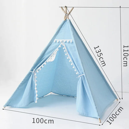 Kids Porable Cotton Canvas Indian Play Tent childrensterritory