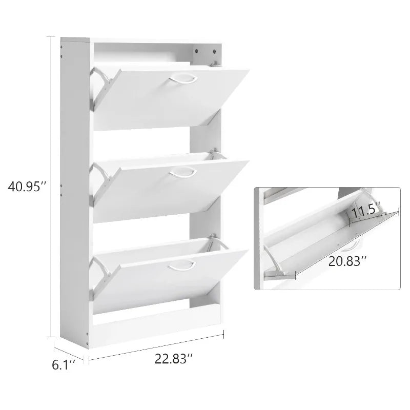 Shoe Storage Cupboard Organizer in White childrensterritory