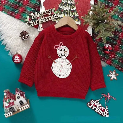 Kids Embroidery Design Long Sleeves Winter Sweater