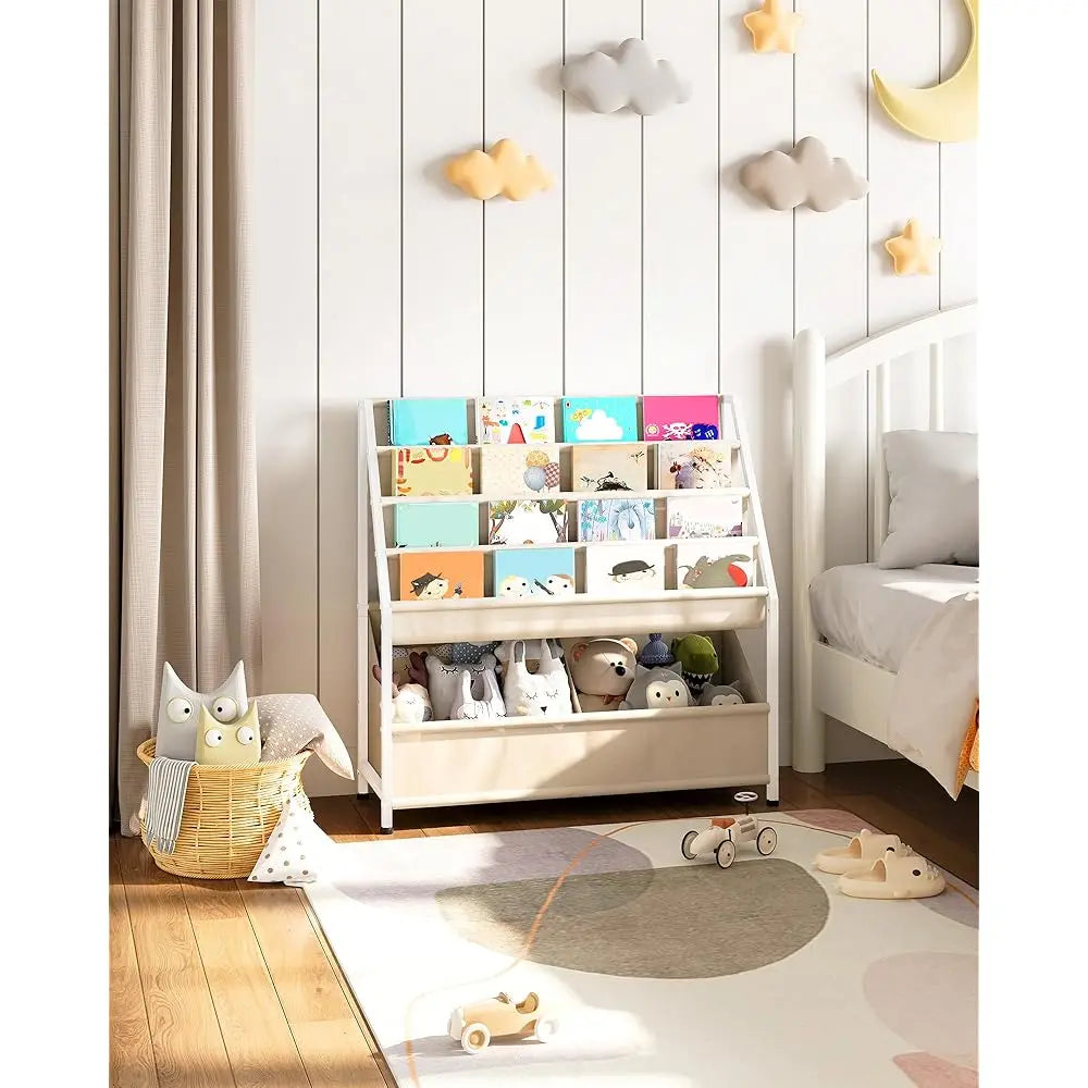 4-Tier Large Kids' Bookshelf And Toy Storage Organizer
