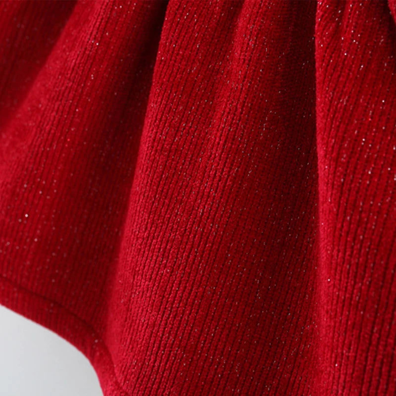 Baby Girls' Long-Sleeved Bow Design Winter Dresses