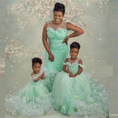 Mint Green Mommy and Me Dresses for Birthday Photoshoot childrensterritory
