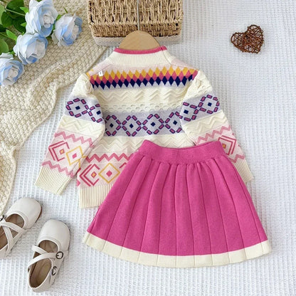 Girls’ Long-Sleeve Printed Warm Outfits childrensterritory