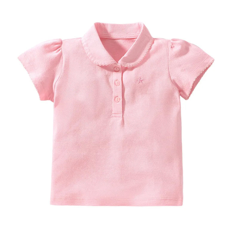 Little Girls Shorts Sleeve Polo Shirts for Summer childrensterritory