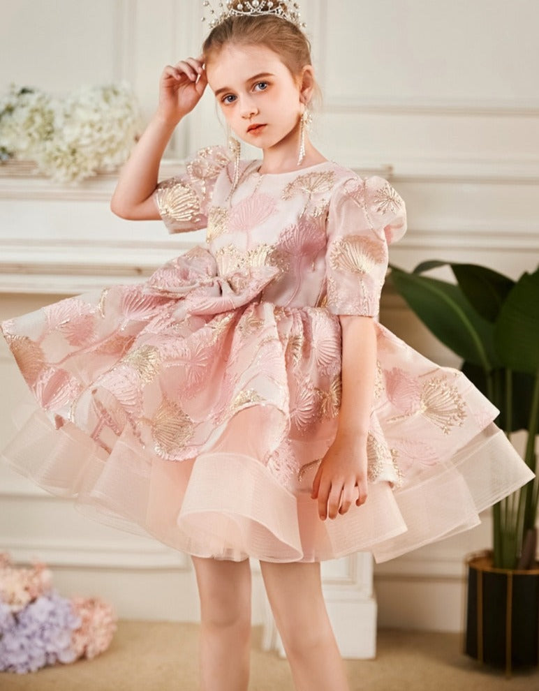 Elegant Embroidery Little Girl Lush Birthday Party Dresses childrensterritory