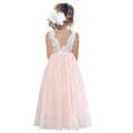 Kids Girls Flower Lace Design Princess Party Dresses for Summer childrensterritory
