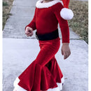 Girls' Long-Sleeved Christmas Party Dresses childrensterritory