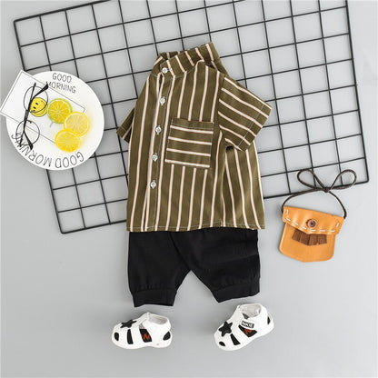 Baby Boys Striped Shirt and Shorts, Casual Outfit Sets childrensterritory