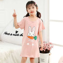 Kids Girls Unicorn Cartoon Design Soft Cotton Long Night Dresses