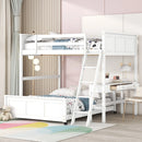Parent-Child Bunk Bed with Desk and 2 Drawers childrensterritory
