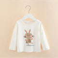 Long Sleeve Cartoon Print Cotton Kids Girls Tops childrensterritory