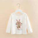 Long Sleeve Cartoon Print Cotton Kids Girls Tops childrensterritory