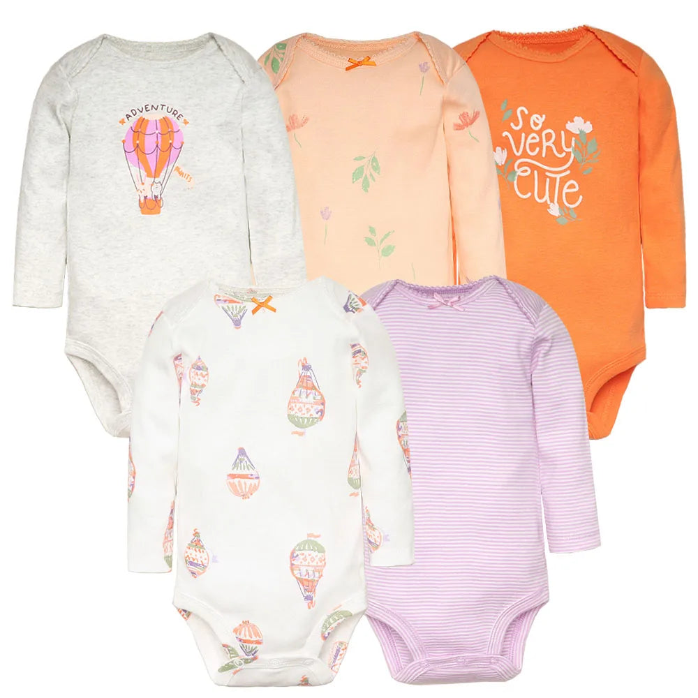 Cartoon Print Soft Cotton Bodysuits For Newborn Babies childrensterritory