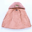 Faux Fur Long Sleeve Hooded Warm Long Coat For Girls childrensterritory