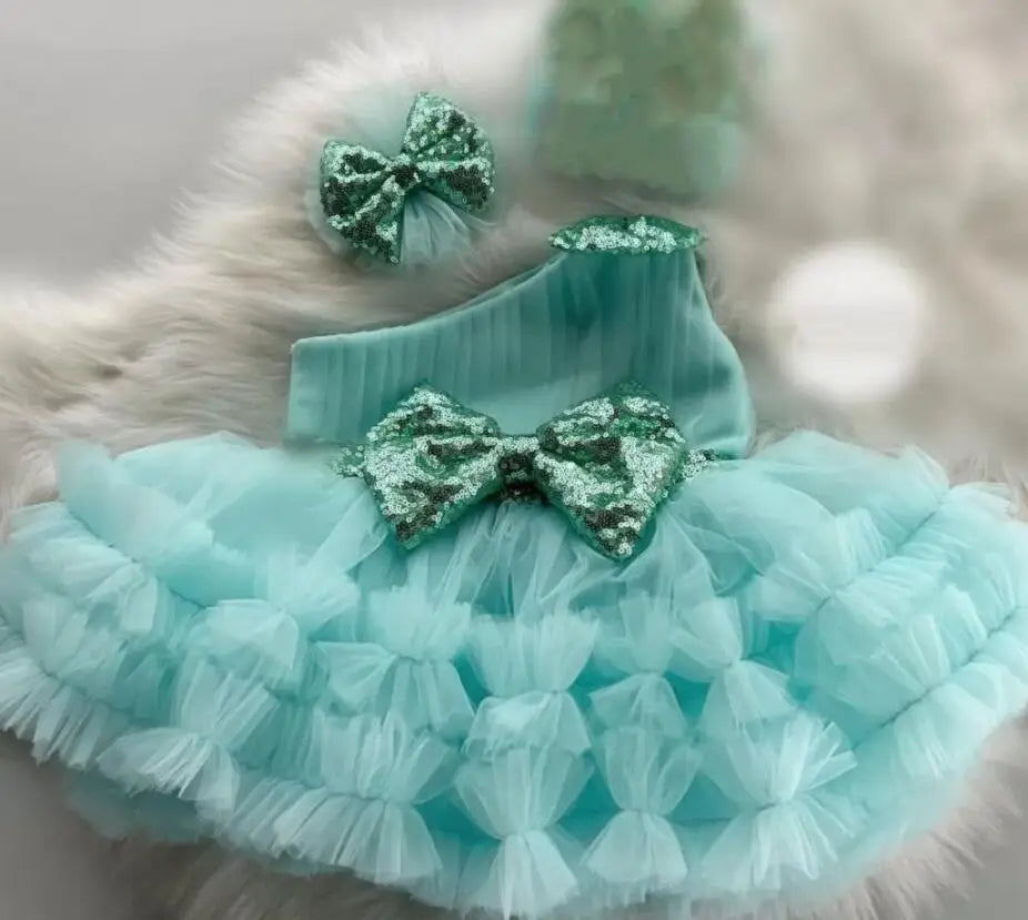 Baby/Kid Girls Shiny Sequins Tutu Party Gown with Headbow childrensterritory