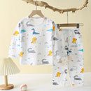 Cartoon Print Soft Breathable Kids Cotton Pajamas Set childrensterritory