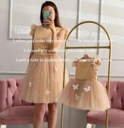 Mother Daughter Matching Tulle Birthday Party Gowns