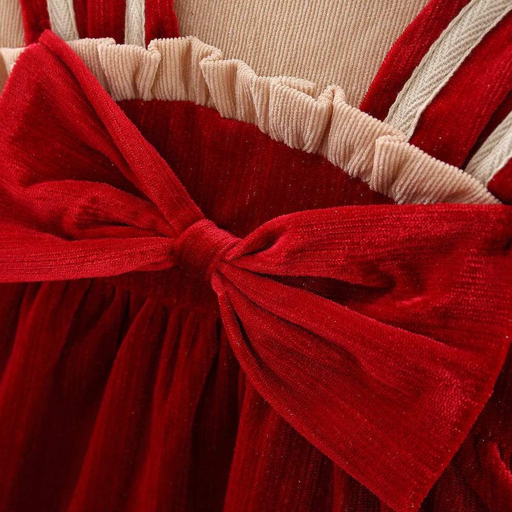 Baby Girls Bow Design Elegant Winter Dresses