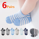 Kids Anti-Slip 6Pairs/Lot Cotton Boat Socks With Rubber Grips childrensterritory