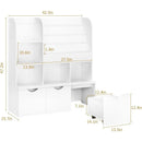 Kids Multipurpose Bookcase with 3 Movable Drawers and 5 Cubbies childrensterritory