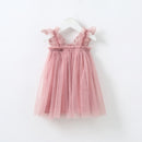 Baby Girl Sleeveless Tulle Birthday Party Dresses with Butterfly Wings childrensterritory