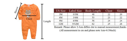 3-4 Pcs/Lot Baby Girls Boys Cartoon Design Cotton Rompers