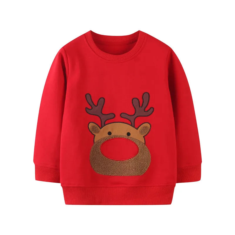 Cartoon Animal Print Long Sleeve Kids Boys Sweatshirts