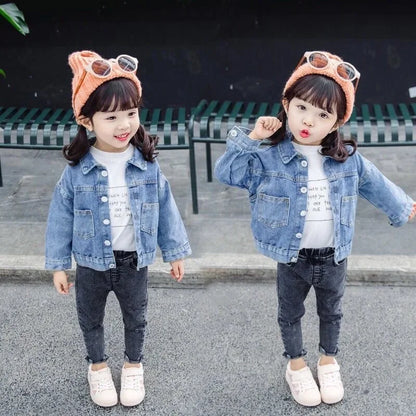 Sweet Little Girls Princess Denim Jacket for Spring Autumn childrensterritory