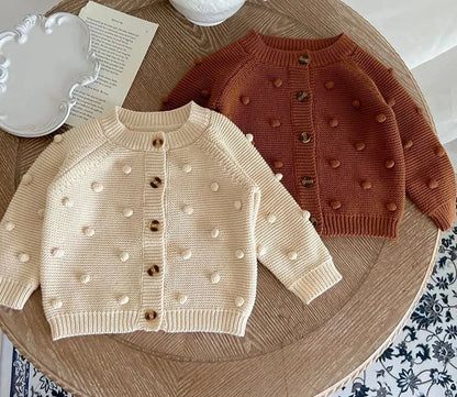 Baby Girls Handmade Floral Design Knitted Sweaters