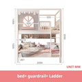 Beautiful Kids Bunk Beds with Large Storage Space and Guardrail