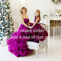 Puffy Purple Mommy and Me Long Matching Party Dress childrensterritory