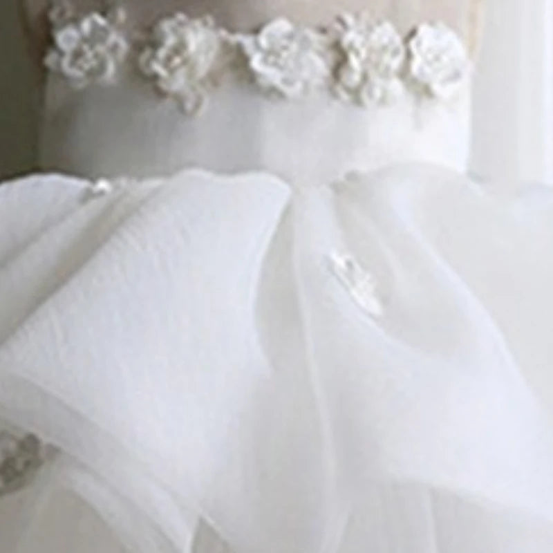 Kids Girls White Tulle Birthday/Wedding Princess Dresses