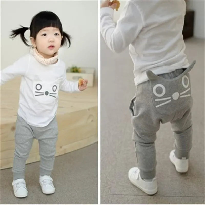 Long-Sleeved Cartoon Print Autumn Kids Clothing Set