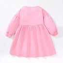 Cartoon Rabbit Embroidered Girls Long Sleeves Dress childrensterritory