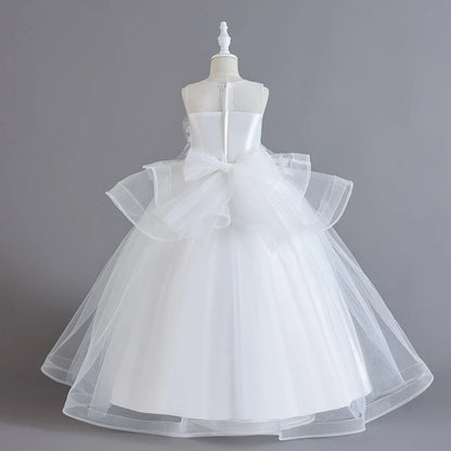 Sleeveless Flower Embroidery Princess Dresses For Girls childrensterritory