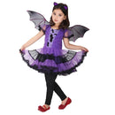 Kids Girls Vampire Witch Party Dress with Bag Headband Wings childrensterritory