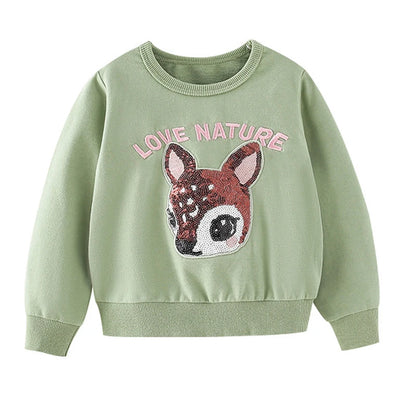 Full-Sleeve Cartoon Print Sweatshirts For Girls childrensterritory