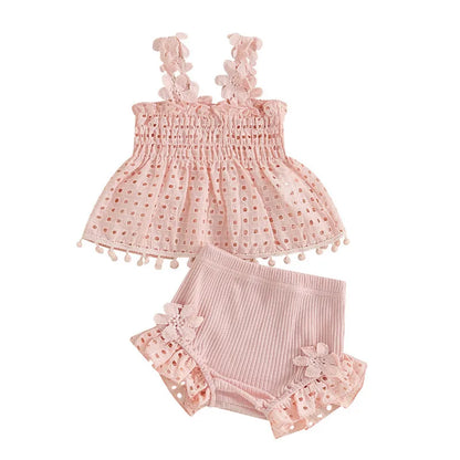 Newborn Girls Printed 2 Piece Muslin Clothes Sets
