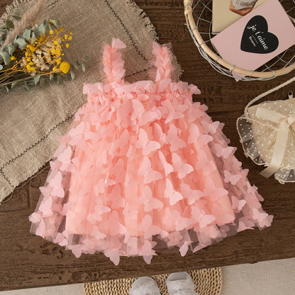 Baby Girls Butterfly Embellished Sweet Princess Dresses