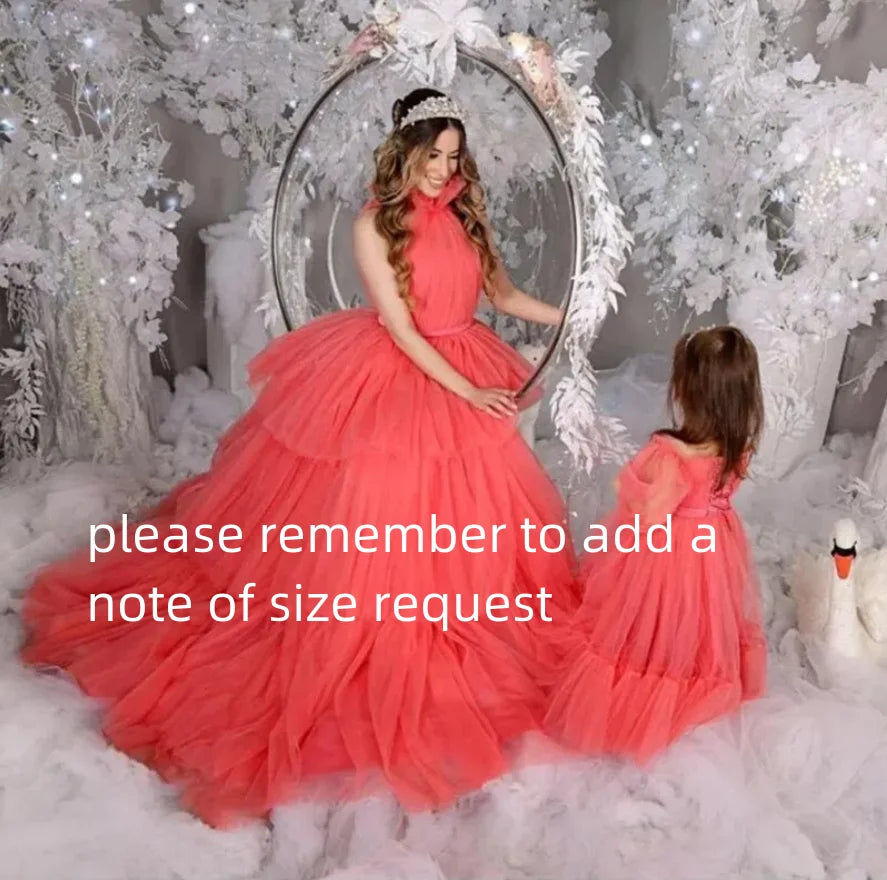 Mother Daughter Matching Puffy Princess Party Gowns childrensterritory