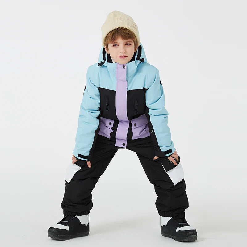 Kids Snowboard Clothing Set With Coat and Strap Pants childrensterritory