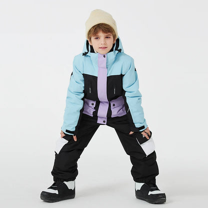 Kids Snowboard Clothing Set With Coat and Strap Pants childrensterritory