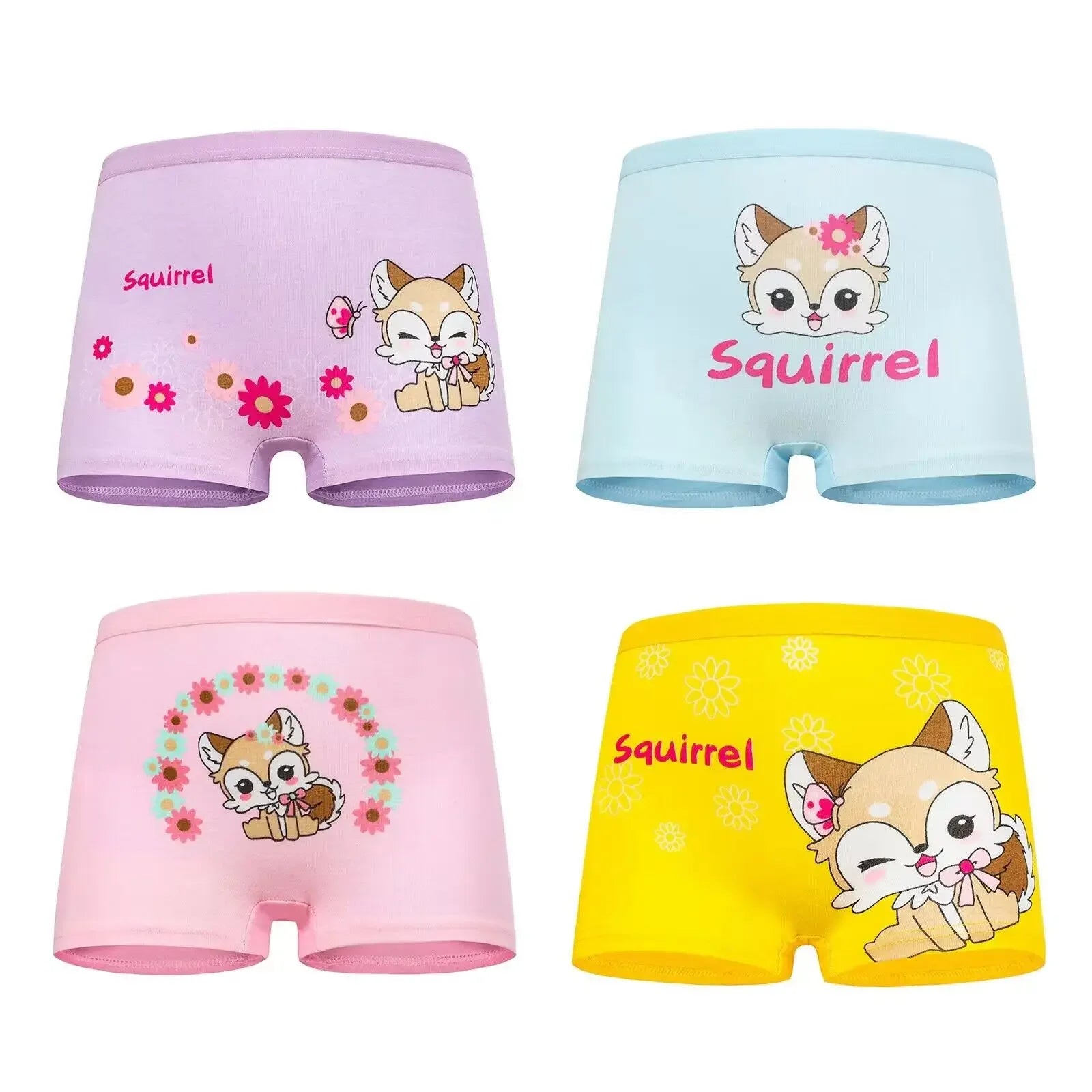 10PC Soft Cotton Cartoon Print Breathable Briefs for Girls childrensterritory