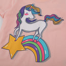 Kids Girls Cute Unicorn Print Cotton Tops childrensterritory