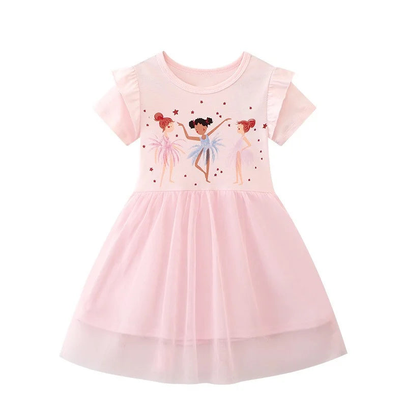 Short Sleeves Girls Cute princess Dresses childrensterritory