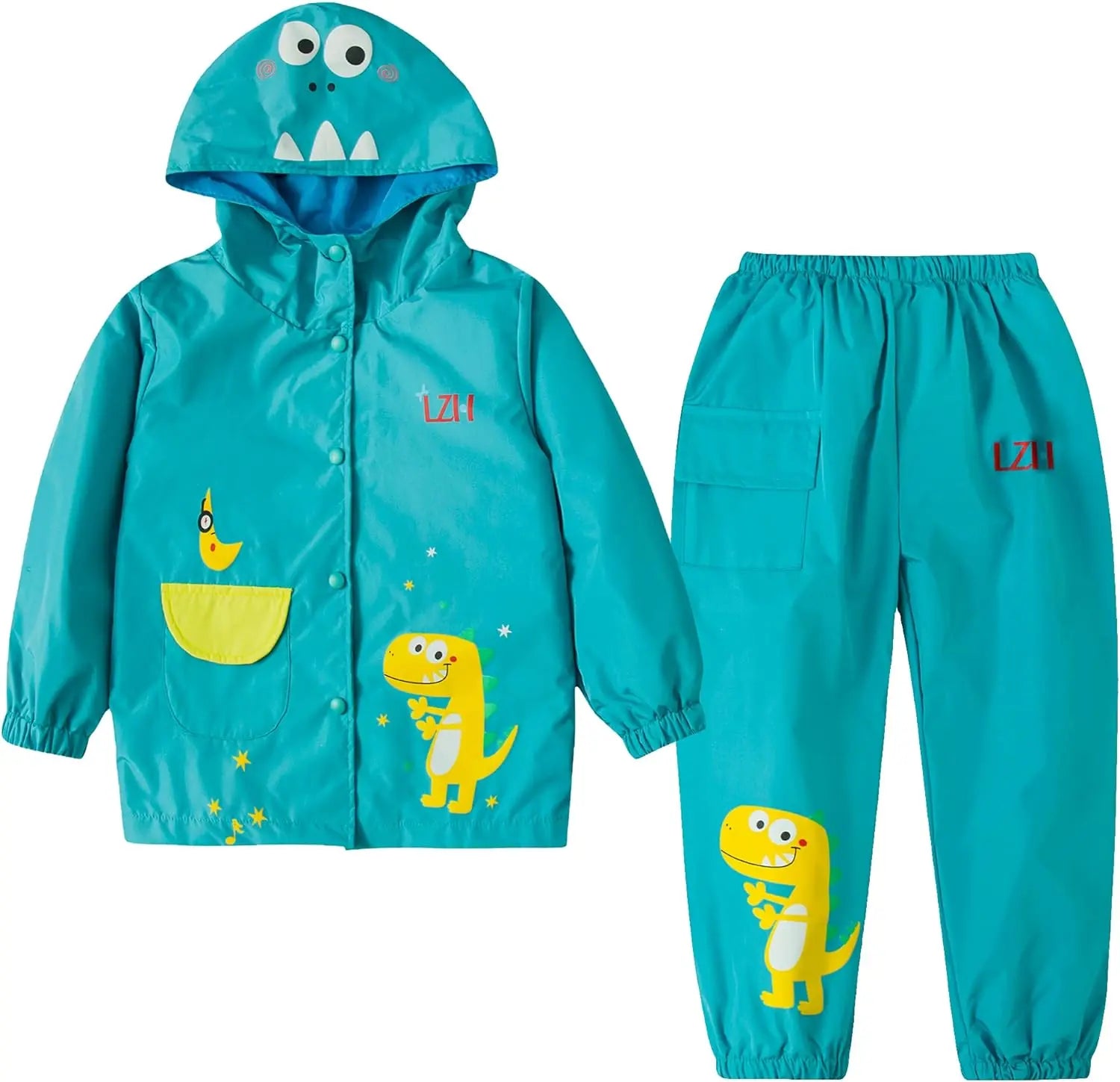 Kids' Long-Sleeved Cartoon Print Waterproof Clothing Set childrensterritory